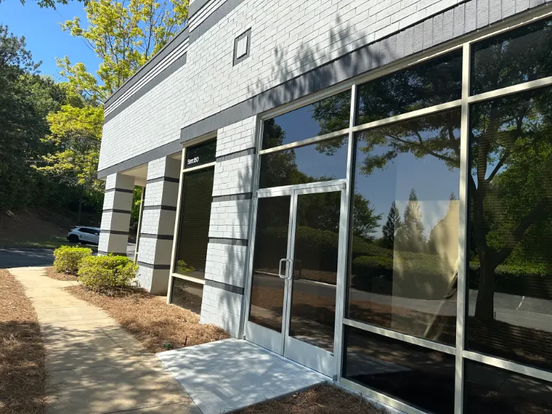 Storefront glass door