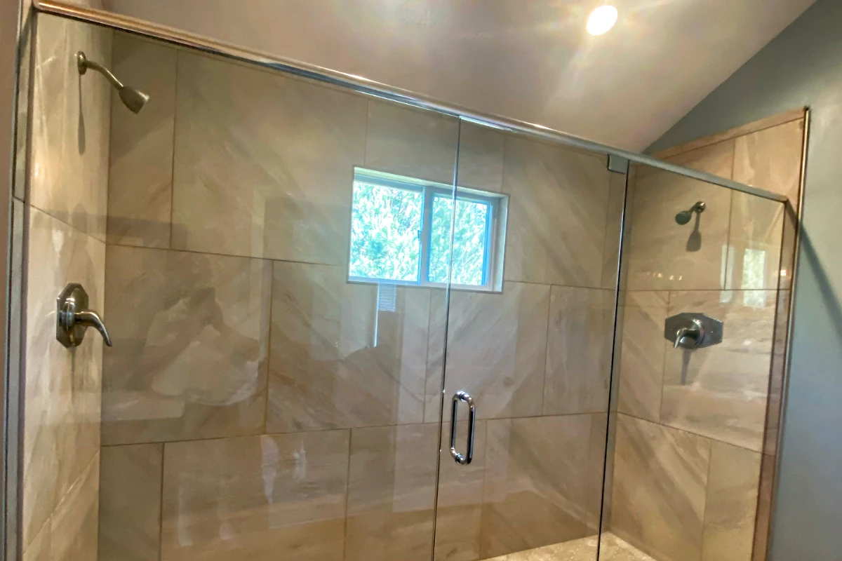 semi frameless shower door